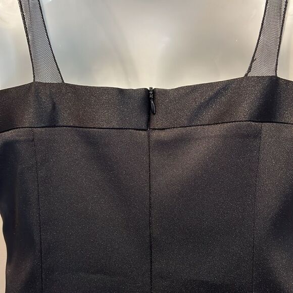 Hugo‎ Buscati Black Satin A line Dress Size 8 - Picture 8 of 11